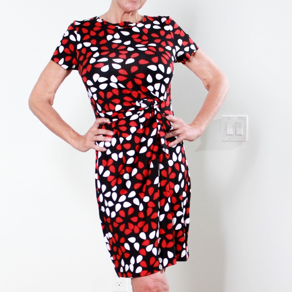 Diane Von Furstenberg DVF Red Faux Wrap Dress